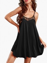 [재입고]Ekouaer Nightgown Sexy Lingerie for Women Nightwear Lace Chemise Sleeveless Camisole Slip Dress Babydoll Sleepwear