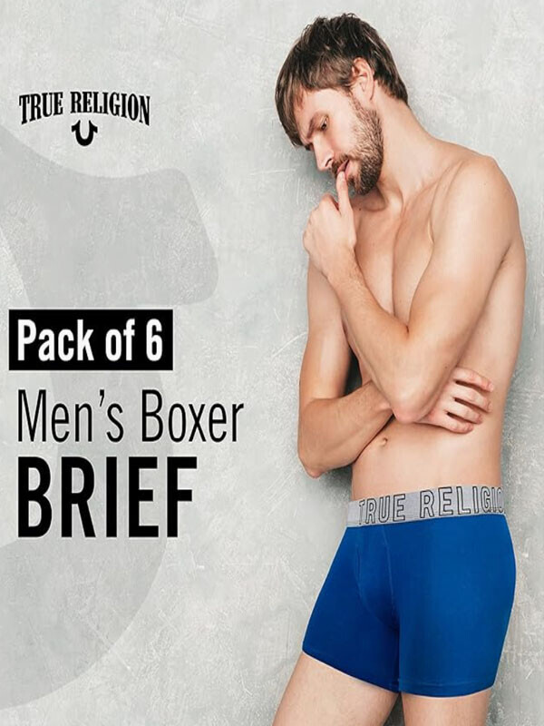 세이브돈(savdon),[허리 28"~46"/6장묶음]True Religion Mens Boxer Briefs Cotton Stretch Underwear for Men Pack of 6