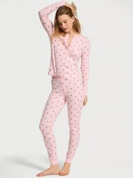 ^[세트] Victorias Secret Cozy Pointelle Henley Long Pajama Set