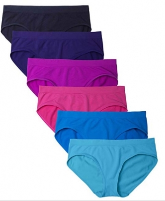 세이브돈(savdon),[90~115 /6장 묶음]Kalon 6 Pack Women's Hipster Brief Nylon Spandex Underwear