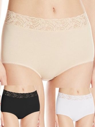 세이브돈(savdon),[3장묶음]Wacoal Women's New Cotton Suede Full Brief Panty