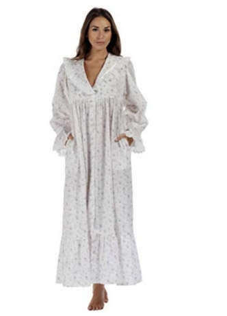 세이브돈(savdon),The 1 for U Amelia 100% Cotton Victorian Nightgown Pockets