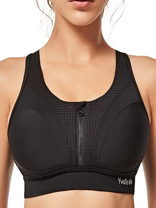 빅사이즈의 앞지퍼 몰드형 스포츠 브라
