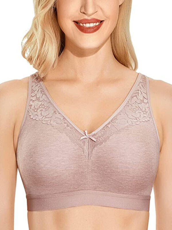 AISILIN Women's Wireless Cotton Bra Plus Size Full Coverage Unlined Sleep Comfort