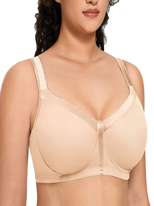 DELIMIRA Women's Wireless Bra Support Plus Size Full Coverage Smooth Unlined