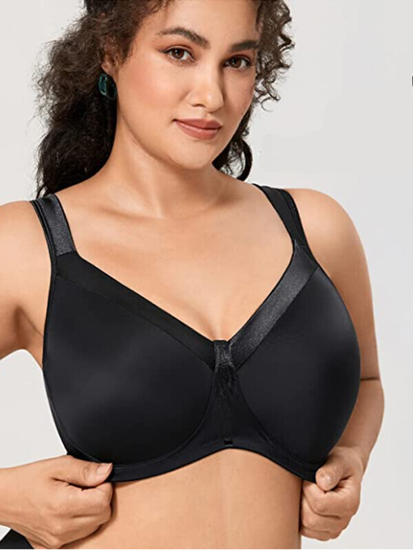 DELIMIRA Women's Wireless Bra Support Plus Size Full Coverage Smooth Unlined