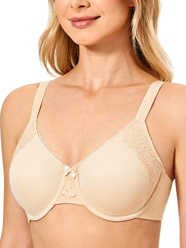 Delimira Womens Full Coverage Minimizer Underwire Unlined Support Cotton Bra 세이브돈savdon 