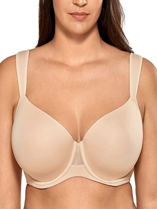 AISILIN Women's Plus Size T Shirt Bra Full Coverage Wide Strap Lightly Padded Support