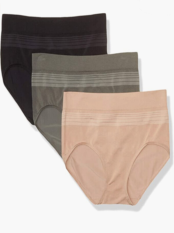 F/[90~125/3장 묶음]Warner's Women's Blissful Benefits Seamless Brief Panty 3 Pack