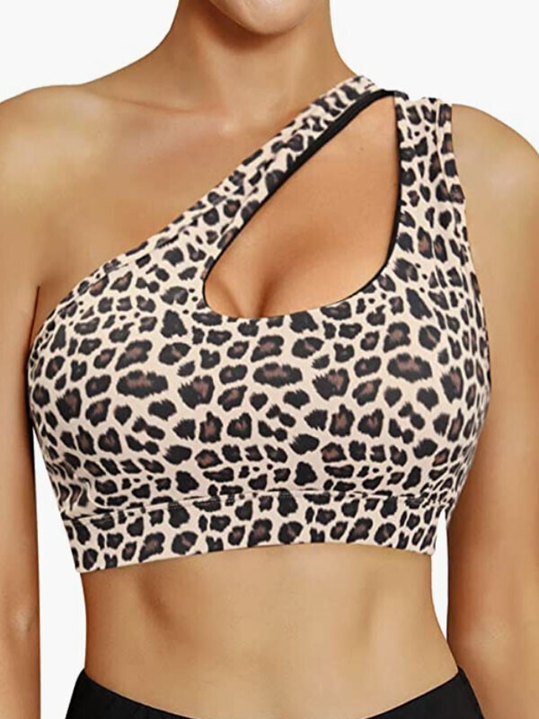 세이브돈(savdon),Sykooria Womens One Shoulder Sports Bras Workout Yoga Bras Sexy Cute Medium Support Crop Top