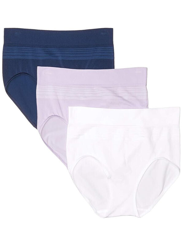 B/[90~125/3장 묶음]Warner's Women's Blissful Benefits Seamless Brief Panty 3 Pack