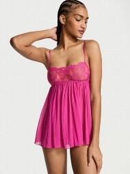 Victorias Secret VS NEW! Lace Pleated Babydoll Set