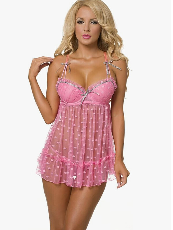 세이브돈(savdon),VK/ Pink Trend Spotting Babydoll Set