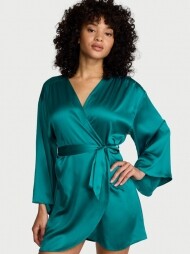 Victorias Secret Leopard Jacquard Satin Short Robe