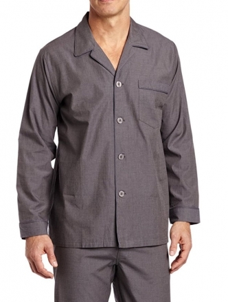 Majestic International Mens Solid Basics Long Sleeve Pajama