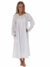 The 1 for U Henrietta 100% Cotton Victorian Nightgown Pockets