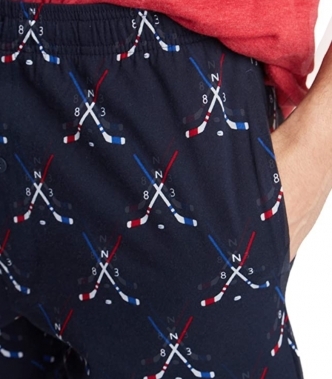 세이브돈(savdon),[허리30"~41"]Nautica Men's Soft Knit 100% Cotton Elastic Waistband Sleep Lounge Short